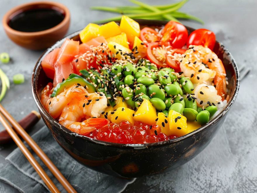 Поке боул с креветками