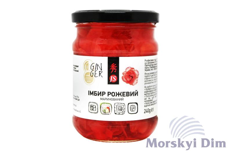 Имбирь маринованный розовый, JS, 240г